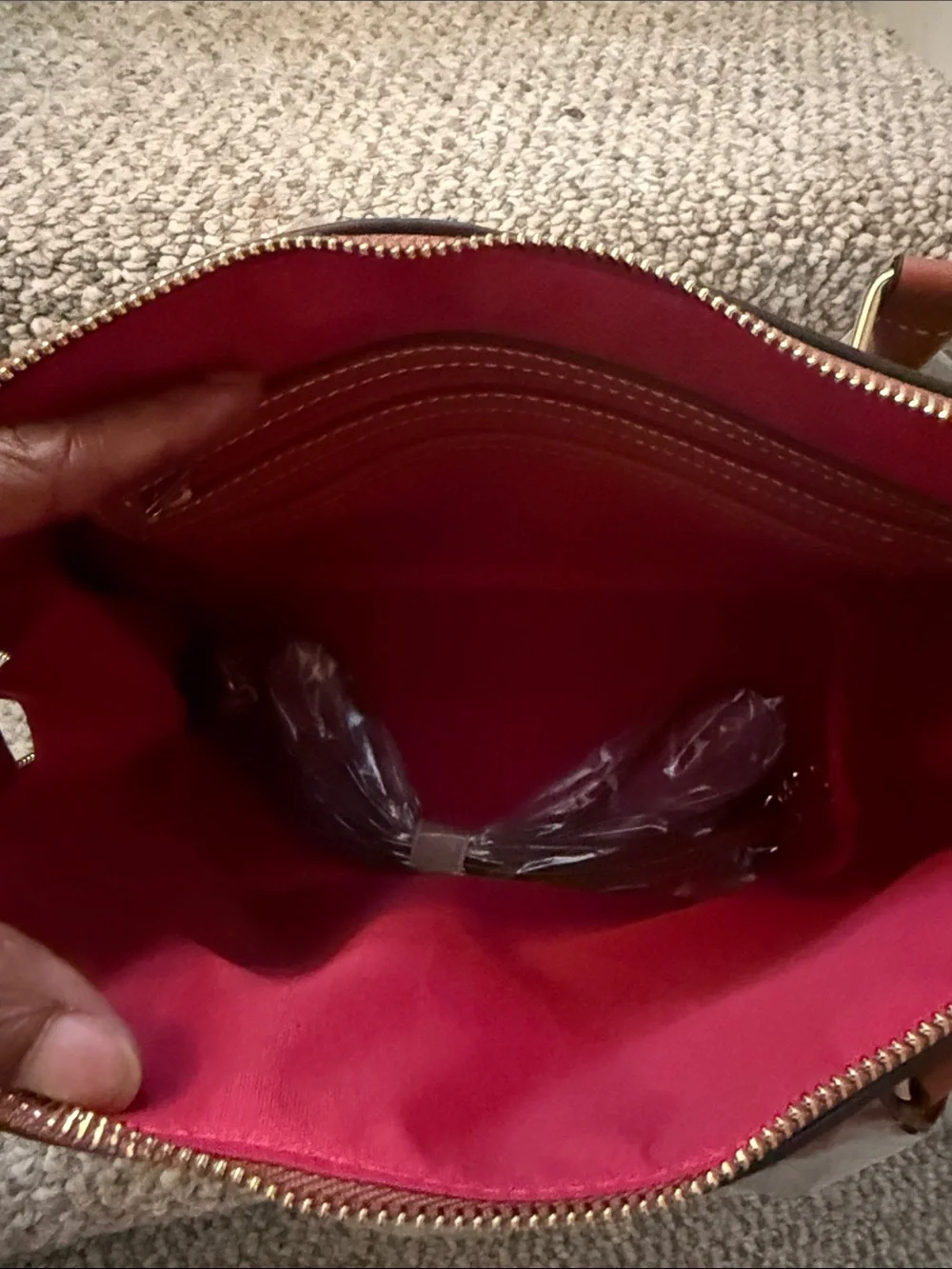 Navy and Tan Leather Satchel - Women Bags